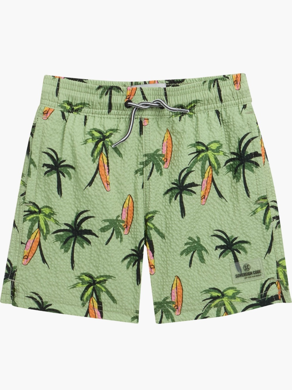 Sovereign Code boys Navarro Volley Swim
Trunks shorts green palms surf  sz 6 NWT